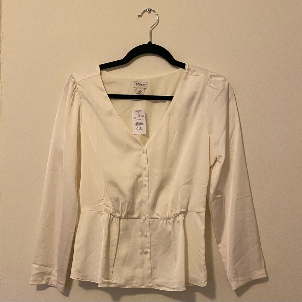NWT White J. Crew Button Blouse